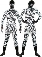 Cheap Zebra Stripe Shiny Metallic Unisex Zentai Suit