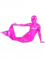 Cheap Crimson Shiny Metallic Mermaid Suit