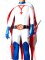 Cheap Shiny Metallic Gatchaman Costume with White Cape