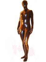 Cheap Unicolor Brown Unisex Lace Zentai Suit