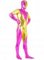 Cheap Full Body Shiny Metallic Purple with Gold Unisex Zentai Su