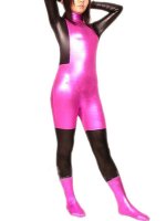 Cheap Rose Brown Shiny Metallic Catsuit