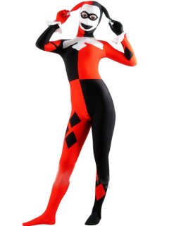 Cheap Red And Black Lycra Spandex Joker Zentai Suit