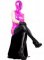 Cheap Pink &Black Shiny Metallic Zentai Suit with White Arms Bla