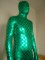 Cheap Green Fish Scale Shiny Metallic Zentai Suit