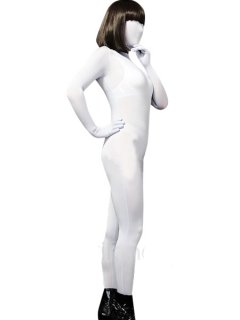 Cheap White Lycra Spandex Unisex Zentai Suit