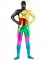 Cheap Rainbow Shiny Metallic Unisex Zentai Suit