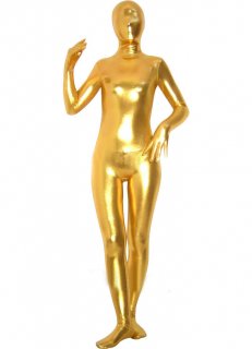 Cheap Golden Shiny Metallic Unisex Zentai Suit