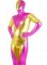 Cheap Full Body Shiny Metallic Purple with Gold Unisex Zentai Su