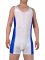 Cheap Lycra Spandex Blue with White Half Length Sleeveless Leota