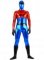 Cheap Red & Blue Shiny Metallic Unisex Zentai Suit