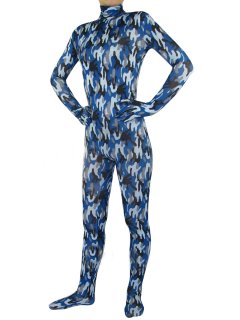 Cheap Marine Color Lycra Spandex Unisex Zentai Suit