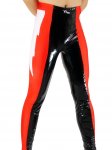 Cheap Black & Red Shiny Metallic Wrestling Bottom - Click Image to Close